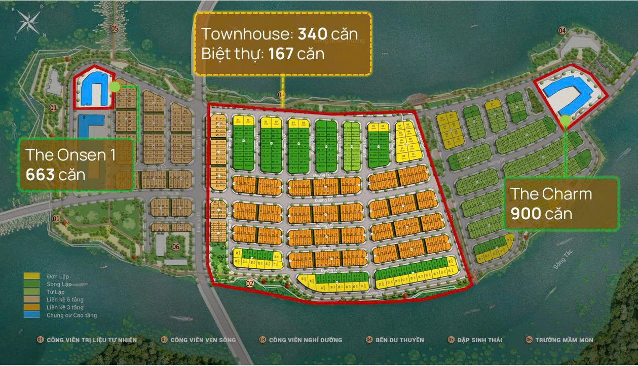 Tổng thể mặt bằng đảo Nam - CharmoraCity